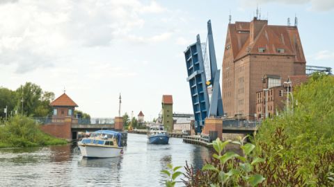 Blick auf Demmin auf der Kanutour 3 Tage - über die Peene bis Demmin