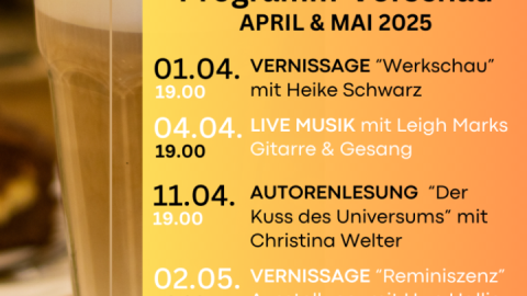 Programm Vorschau Café FREIRAUM April & Mail